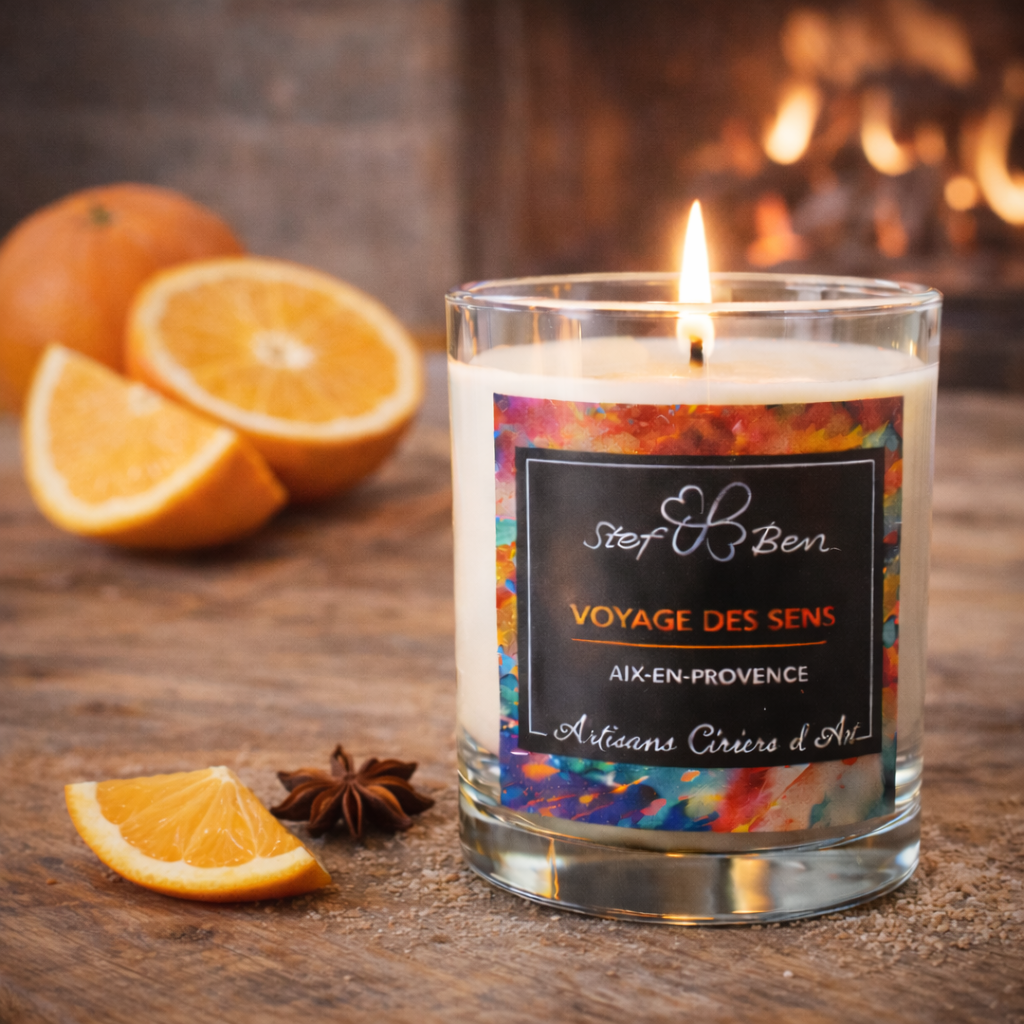 SPICY ORANGE scented candle, hand-poured by ciriers d'art