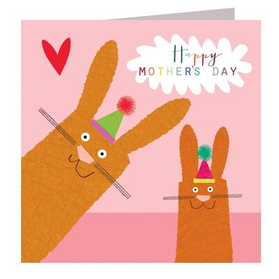 AA16 Bunny Rabbits Mother's Day Card