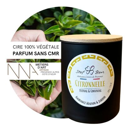 CITRONNELLE scented candle, hand-poured by ciriers d’art
