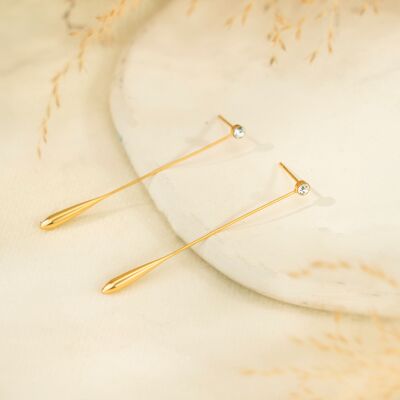 Gold dangling line earrings