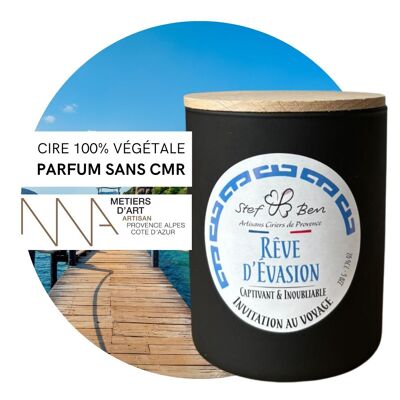 REVE D'ÉVASION scented candle, hand-poured by art wax makers