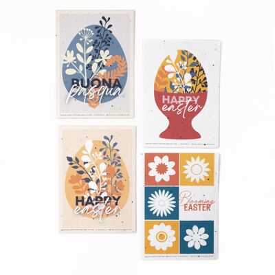 8 tarjetas de felicitación de papel con temática de Pascua