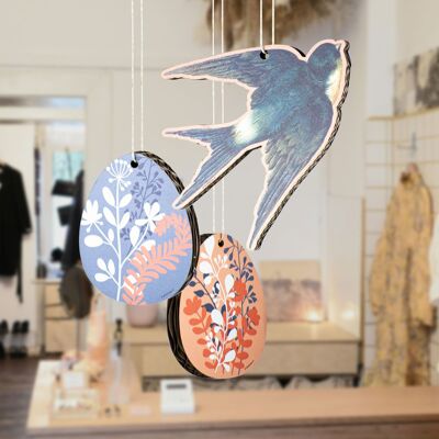 Set of 8 Swallows to hang for Spring and Easter themed windows and walls