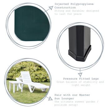 Table d'appoint de chaise longue de jardin en plastique Resol Andorra - Gris - 47 x 47 cm 4