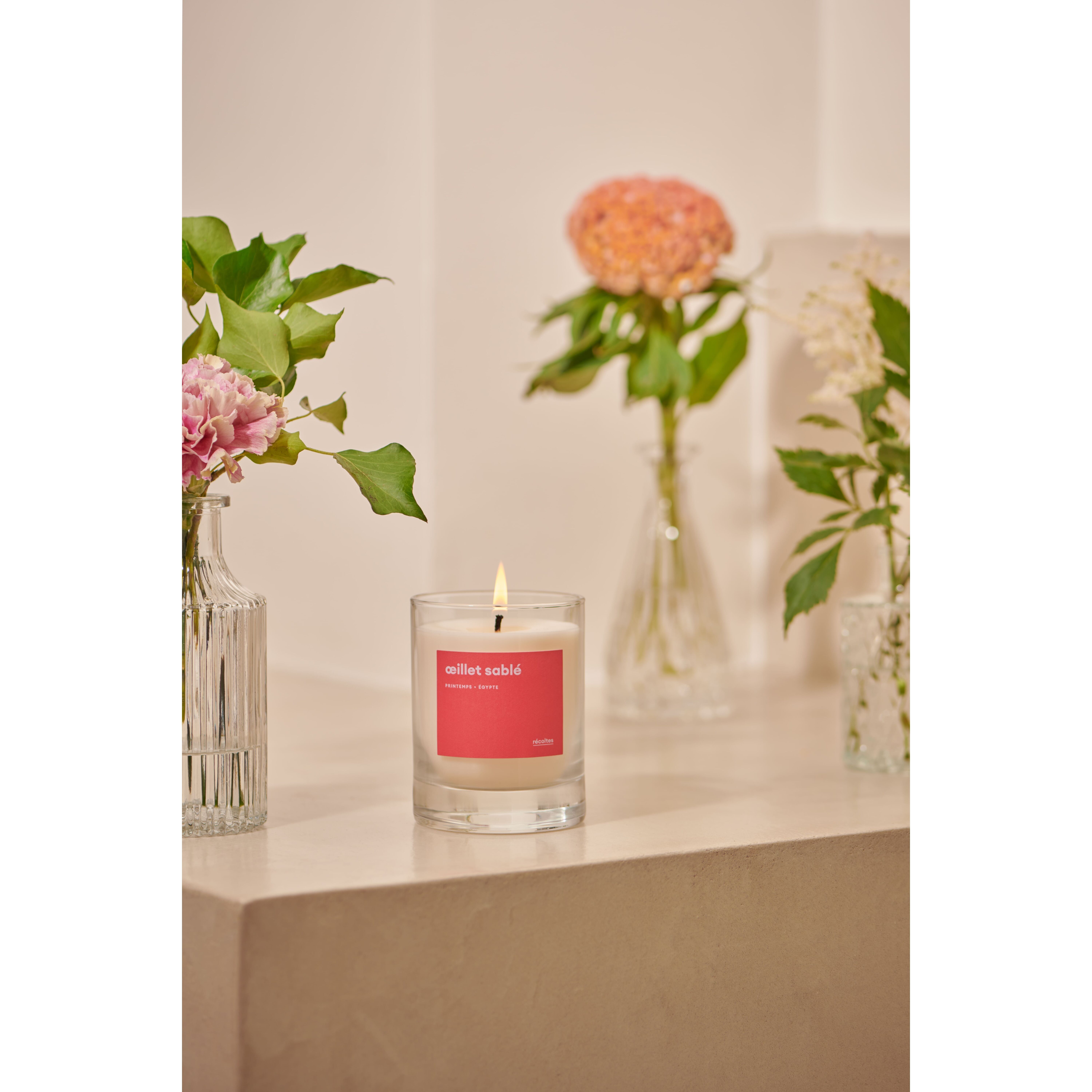 Candela al garofano sabbiata