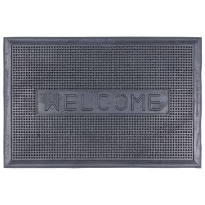 60cm x 40cm Welcome Heavy Duty Rubber Door Mat - By Nicola Spring