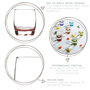 Verre à whisky multicolore Adora 290 ml - Par LAV 5