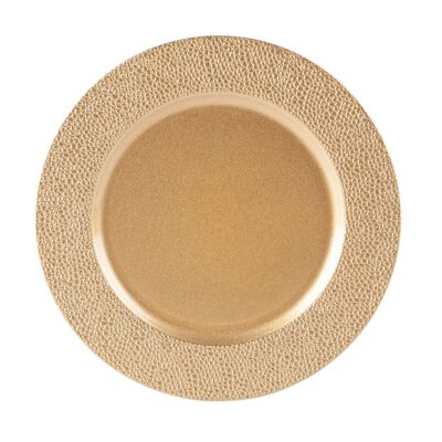 Argon Tableware Metallic Charger Plate - 33cm - Hammered Gold