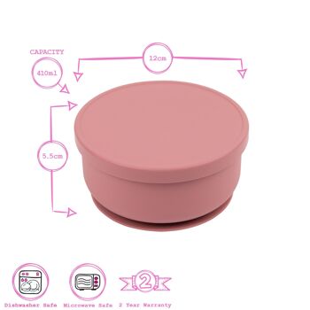 Bol à ventouse en silicone pour bébé avec couvercle - Par Tiny Dining 17