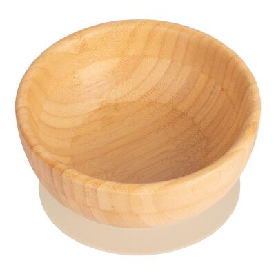 Beige Bamboo Suction Bowl - By Tiny Dining