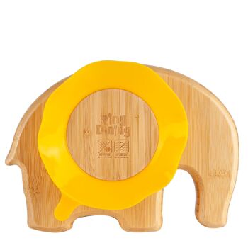 Assiette à Ventouse en Bambou Éléphant Beige - Par Tiny Dining 7