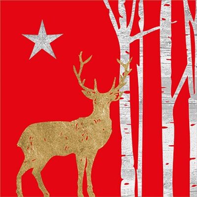 Cerf mystique rouge 33x33 cm