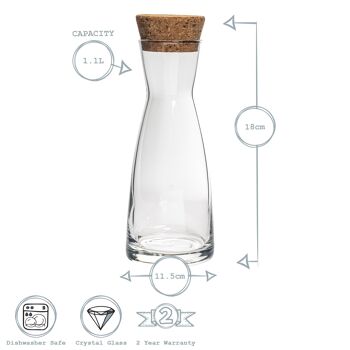 Carafe à eau en verre Bormioli Rocco Ypsilon avec couvercle - 1080 ml 6