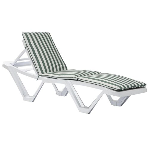 Harbour Housewares Master Sun Lounger Cushions - Green Stripe