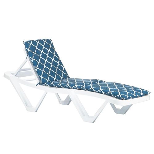 Harbour Housewares Master Sun Lounger Cushions - Navy Moroccan