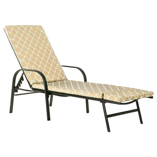 Harbour Housewares Sussex Sun Lounger Cushion - Beige Moroccan