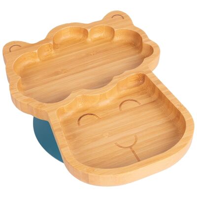 Navy Blue Llama Bamboo Suction Plate - By Tiny Dining