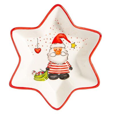 Fuente para servir estrella navideña de Nicola Spring - 18 cm - Papá Noel