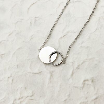 Double circle silver chain bracelet