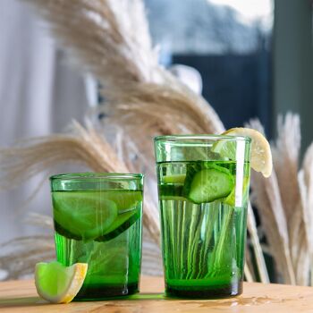 Nicola Spring Meknès Verre Highball Recyclé - 325 ml - Vert 3