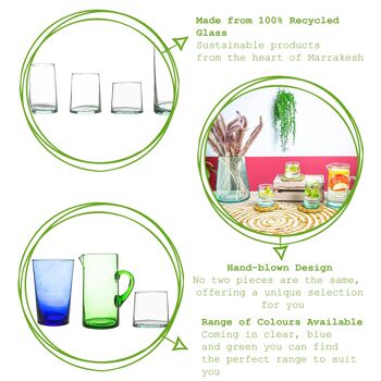 Nicola Spring Meknès Verre Gobelet Recyclé - 215 ml - Transparent 4