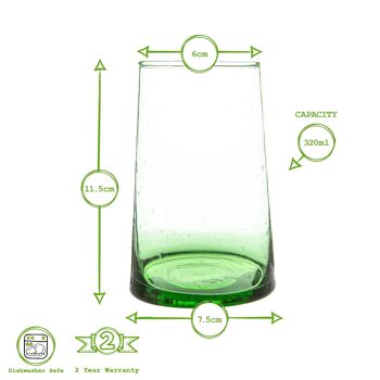 Nicola Spring Verre Highball Recyclé Merzouga - 320 ml - Vert 5