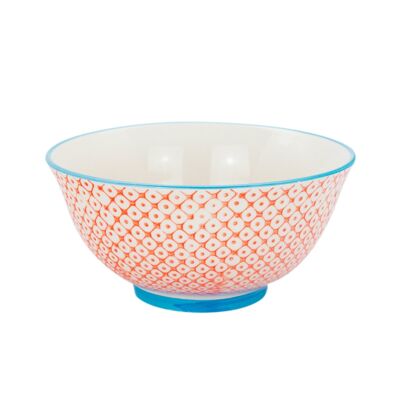 Nicola Spring Patterned Cereal Bowl - 152mm - Orange and Blue