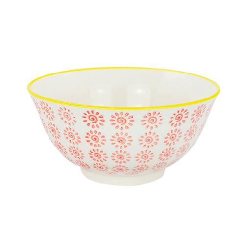 Nicola Spring Patterned Cereal Bowl - 152mm - Red and Yellow