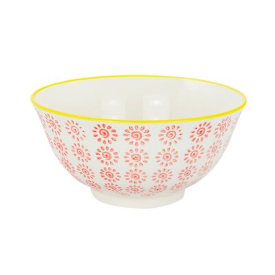Nicola Spring Patterned Cereal Bowl - 152mm - Red and Yellow