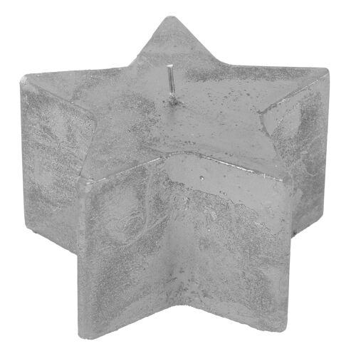 Nicola Spring Star Shaped Metallic Candle - Silver - 75hr