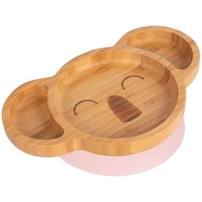 Pastel Pink Koala Bamboo Suction Plate - By Tiny Dining