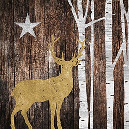 Mystic Deer on wood 33x33 cm