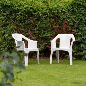 Chaise de jardin design extérieur/intérieur Resol "Cool" en plastique - Blanc 2