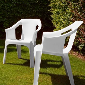 Chaise de jardin design extérieur/intérieur Resol "Cool" en plastique - Blanc 3