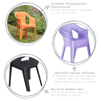Chaise de jardin design extérieur/intérieur Resol "Cool" en plastique - Blanc 5