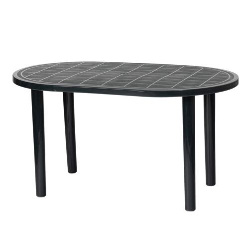 Resol Gala Outdoor Oval Garden Table - Grey Plastic - 140 x 90cm