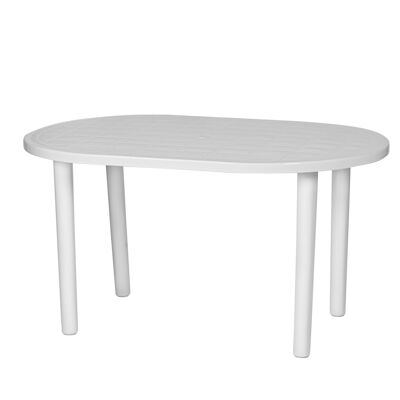 Table de Jardin Ovale d'Extérieur Resol Gala - Plastique Blanc - 140 x 90 cm