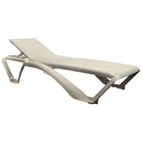 Resol Marina Sun Lounger - Ivory Cream Frame with Natural / Cream Canvas Material