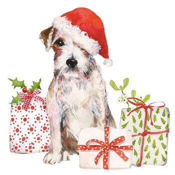 Serviette Chiot de Noël 33x33