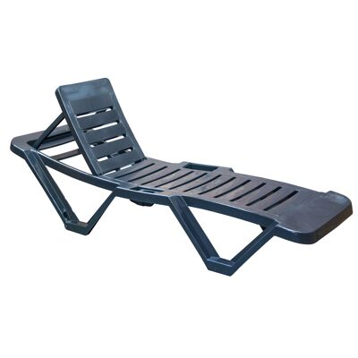 Resol Master Plastic Home Garden Chaise longue inclinable réglable - Gris