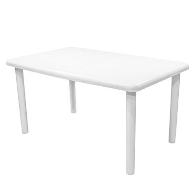 Table de jardin rectangulaire d'extérieur Resol Olot - Plastique blanc - 140 x 90 cm