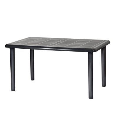 Table de salle à manger familiale rectangulaire en plastique Resol Olot - 140 x 90 cm - Gris