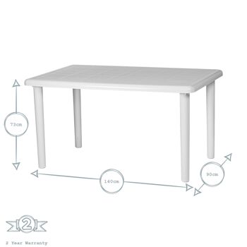 Table de salle à manger familiale rectangulaire en plastique Resol Olot - 140 x 90 cm - Gris 5