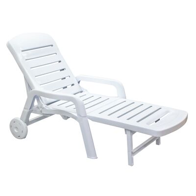 Resol Palamos Folding Sun Lounger - White Plastic