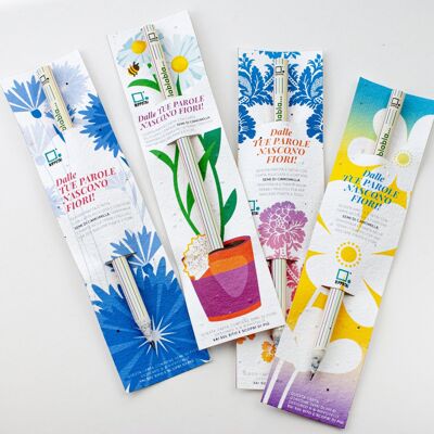 Kit 4 Pencils with chamomile seeds - Long live spring