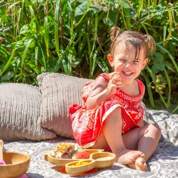 Assiette lapin à ventouse en bambou pour enfants Tiny Dining 19