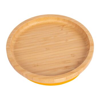 Assiette ronde à ventouse en bambou pour enfants Tiny Dining 15