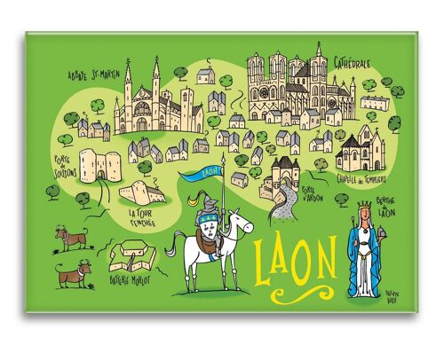 MAGNET GRAND FORMAT LAON CARTE