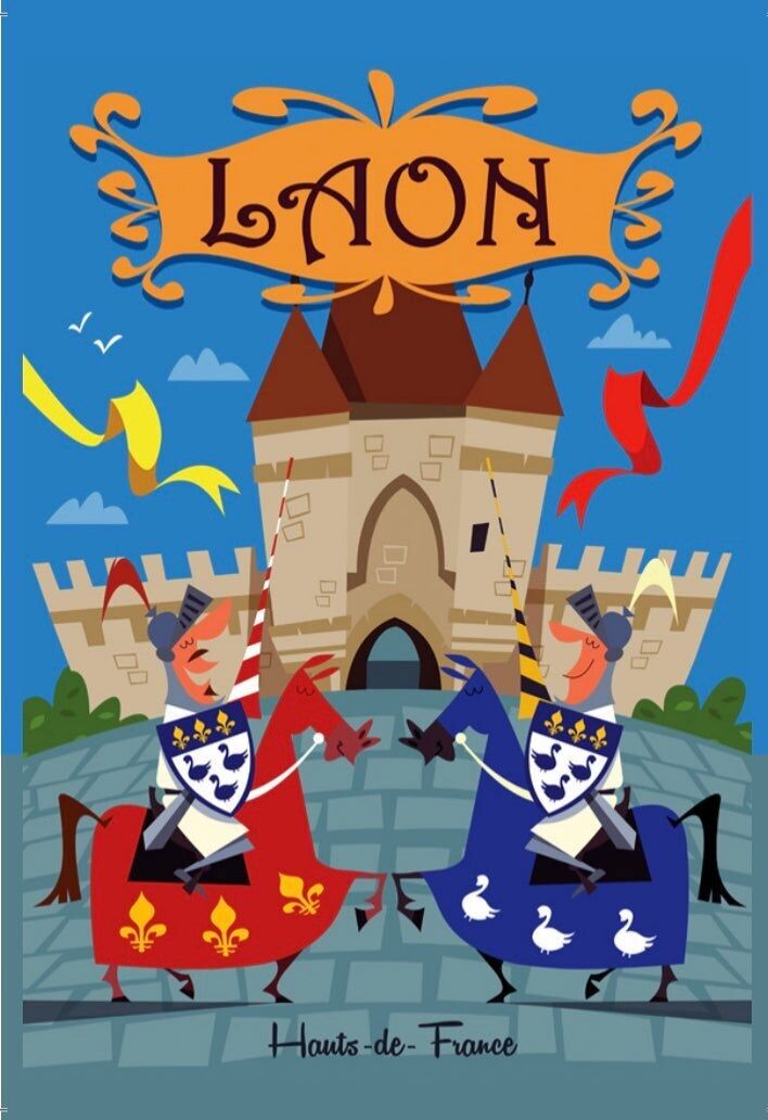 LAON MITTELALTERLICHE POSTKARTE