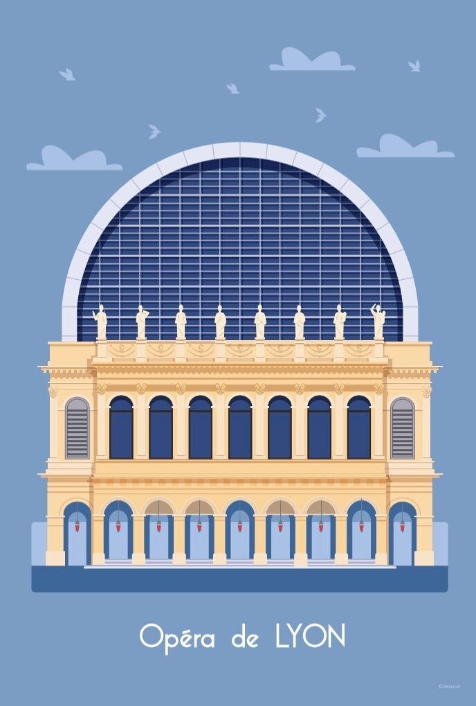 POSTKARTE DER OPER VON LYON